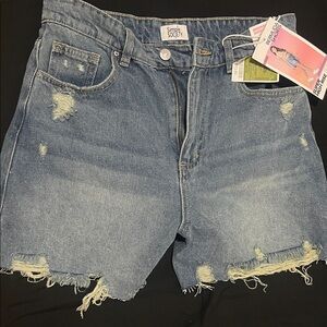BRAND NEW Simple Society Ripped Denim Shorts - Blue